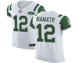 Nike Jets #12 Joe Namath White Men's Stitched NFL Vapor Untouchable Elite Jersey