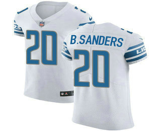 Nike Lions #20 Barry Sanders White Men's Stitched NFL Vapor Untouchable Elite Jersey