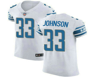 Nike Lions #33 Kerryon Johnson White Men's Stitched NFL Vapor Untouchable Elite Jersey