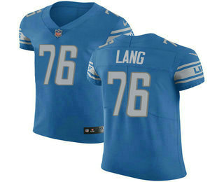 Nike Lions #76 T.J. Lang Blue Team Color Men's Stitched NFL Vapor Untouchable Elite Jersey