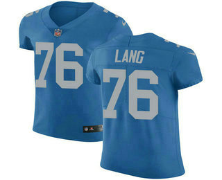 Nike Lions #76 T.J. Lang Blue Throwback Men's Stitched NFL Vapor Untouchable Elite Jersey