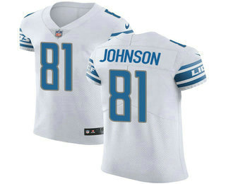 Nike Lions #81 Calvin Johnson White Men's Stitched NFL Vapor Untouchable Elite Jersey