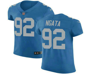 Nike Lions #92 Haloti Ngata Blue Throwback Men's Stitched NFL Vapor Untouchable Elite Jersey