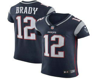 Nike Patriots #12 Tom Brady Navy Blue Team Color Men's Stitched NFL Vapor Untouchable Elite Jersey