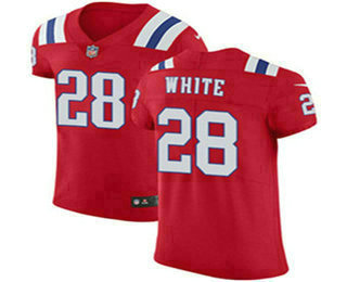 Nike Patriots #28 James White Red Alternate Men's Stitched NFL Vapor Untouchable Elite Jersey