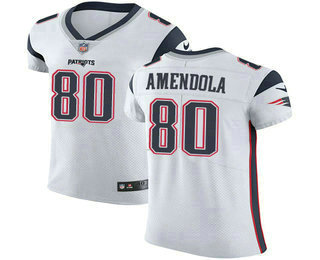 Nike Patriots #80 Danny Amendola White Men's Stitched NFL Vapor Untouchable Elite Jersey