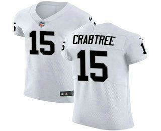 Nike Raiders #15 Michael Crabtree White Men's Stitched NFL Vapor Untouchable Elite Jersey