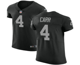 Nike Raiders #4 Derek Carr Black Team Color Men's Stitched NFL Vapor Untouchable Elite Jersey