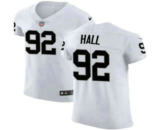 Nike Raiders #92 P.J. Hall White Men's Stitched NFL Vapor Untouchable Elite Jersey