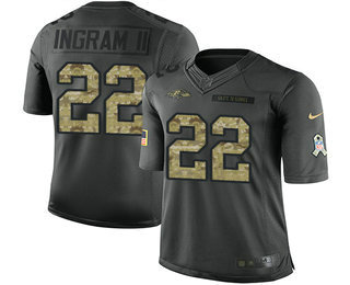 Nike Ravens #22 Mark Ingram Black Men's Stitched NFL Limited 2016 Salute to Service Jersey