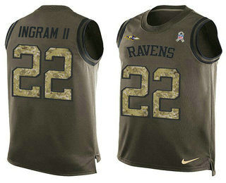 Nike Ravens #22 Mark Ingram Green Men's Stitched NFL Limited Salute To Service Tank Top Jersey