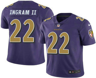 Nike Ravens #22 Mark Ingram Purple Men's Stitched NFL Limited Rush Jersey