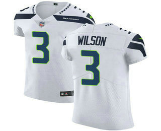 Nike Seahawks #3 Russell Wilson White Men's Stitched NFL Vapor Untouchable Elite Jersey