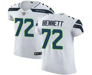 Nike Seahawks #72 Michael Bennett White Men's Stitched NFL Vapor Untouchable Elite Jersey