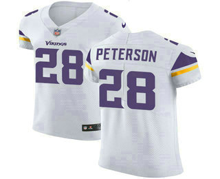 Nike Vikings #28 Adrian Peterson White Men's Stitched NFL Vapor Untouchable Elite Jersey