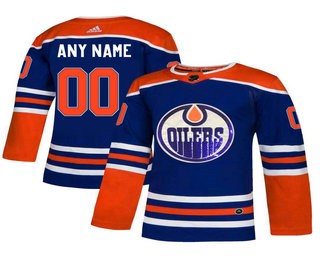 Oilers Blue Men's Customized Glittery Edition Adidas Jersey