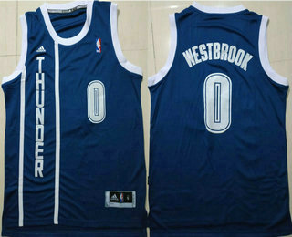 Oklahoma City Thunder #0 Russell Westbrook Revolution 30 Swingman New Navy Blue Jersey