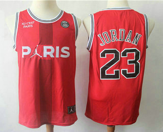 Paris Saint Germain #23 Michael Jordan Red Jordan Fashion Jersey