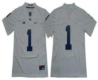 Men's Penn State Nittany Lions #1 KJ Hamler No Name White Nike College Football Jersey