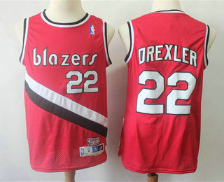 Portland Trail Blazers #22 Clyde Drexler Red Hardwood Classics Soul Swingman Throwback Jersey