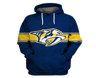 Predators Blue All Stitched Hooded Sweatshirt