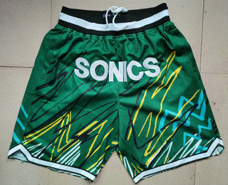 Seattle Supersonics Sublimated Shorts (Green)JUST DON By Mitchell & Ness