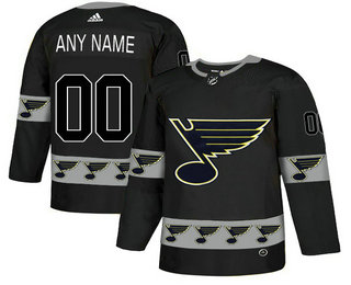 St. Louis Blues Black Men's Customized Team Logos Fashion Adidas Jersey