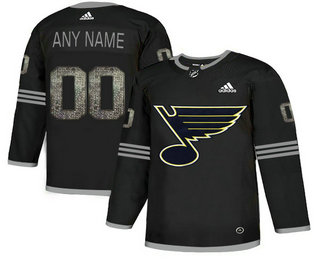 St. Louis Blues Black Shadow Logo Print Men's Customized Adidas Jersey