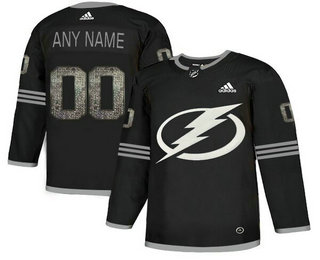 Tampa Bay Lightning Black Shadow Logo Print Men's Customized Adidas Jersey