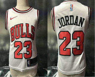 Toddler Chicago Bulls #23 Michael Jordan White With Bulls 2017-2018 Nike Swingman Stitched NBA Jersey
