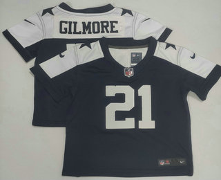 Toddler Dallas Cowboys #21 Stephon Gilmore Blue Thanksgiving Vapor Stitched Limited Jersey