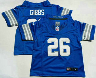 Toddler Detroit Lions #26 Jahmyr Gibbs Limited Blue FUSE Vapor Jersey