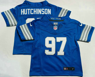 Toddler Detroit Lions #97 Aidan Hutchinson Limited Blue FUSE Vapor Jersey