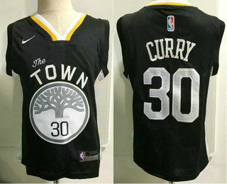 Toddler Golden State Warriors #30 Stephen Curry Black Nike Swingman Stitched NBA Jersey