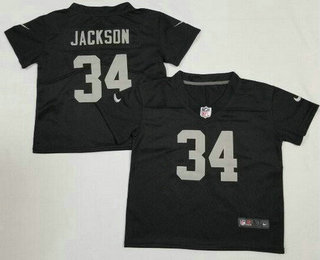 Toddler Las Vegas Raiders #34 Bo Jackson Limited Black Vapor Jersey