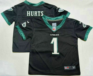 Toddler Philadelphia Eagles #1 Jalen Hurts Limited Black Vapor Jersey