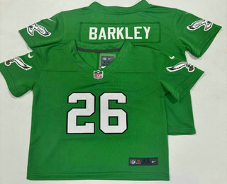 Toddler Philadelphia Eagles #26 Saquon Barkley Kelly Green Vapor Limited Stitched Jersey