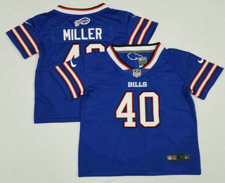 Toddlers Buffalo Bills #40 Von Miller Royal Blue 2022 Vapor Untouchable Stitched NFL Nike Limited Jersey