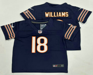 Toddlers Chicago Bears #18 Caleb Williams Navy Blue Vapor Limited Stitched Jersey