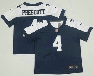 Toddlers Dallas Cowboys #4 Dak Prescott Blue Thanksgiving 2021 Vapor Untouchable Stitched Nike Limited Jersey