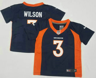 Toddlers Denver Broncos #3 Russell Wilson Navy Blue 2022 Vapor Untouchable Stitched NFL Nike Limited Jersey