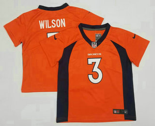 Toddlers Denver Broncos #3 Russell Wilson Orange 2022 Vapor Untouchable Stitched NFL Nike Limited Jersey