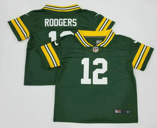 Toddlers Green Bay Packers #12 Aaron Rodgers Green 2022 Vapor Untouchable Stitched NFL Nike Limited Jersey