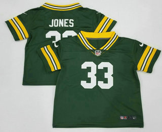 Toddlers Green Bay Packers #33 Aaron Jones Green 2022 Vapor Untouchable Stitched NFL Nike Throwback Limited Jersey