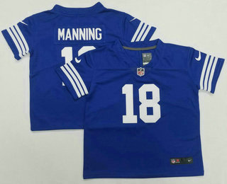 Toddlers Indianapolis Colts #18 Peyton Manning Blue 2022 Vapor Untouchable Stitched NFL Nike Limited Jersey