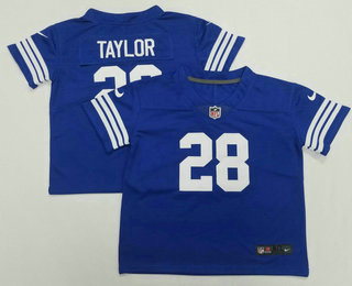 Toddlers Indianapolis Colts #28 Jonathan Taylor Blue 2022 Vapor Untouchable Stitched NFL Nike Limited Jersey