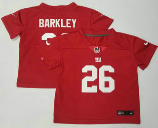 Toddlers New York Giants #26 Saquon Barkley Red 2021 Vapor Untouchable Stitched NFL Nike Limited Jersey