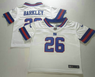 Toddlers New York Giants #26 Saquon Barkley White Color Rush Stitched Nike Limited Jersey