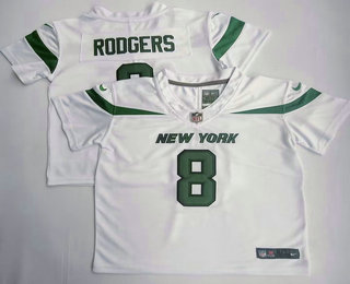 Toddlers New York Jets #8 Aaron Rodgers White 2023 Vapor Untouchable Stitched Limited Jersey