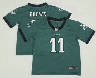 Toddlers Philadelphia Eagles #11 AJ Brown Midnight Green 2022 Vapor Untouchable Stitched NFL Nike Limited Jersey